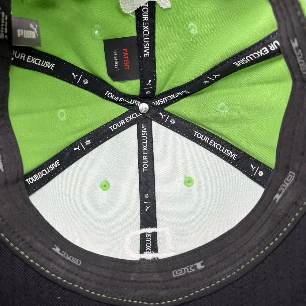 Puma Golf Snapback Hat Cap Lime Green Black 2tone 110 Flex Fit OSFA